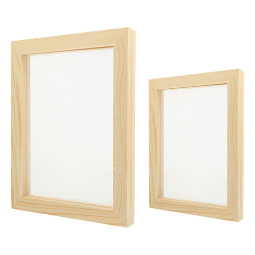 8Pcs DIY Wooden Paper Making Loop Beige Mesh Frame for Handmade Paper