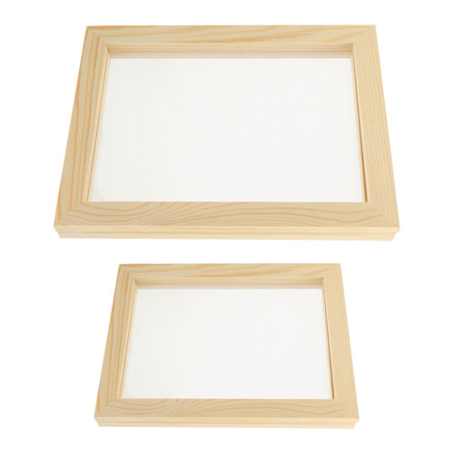8Pcs DIY Wooden Paper Making Loop Beige Mesh Frame for Handmade Paper 1
