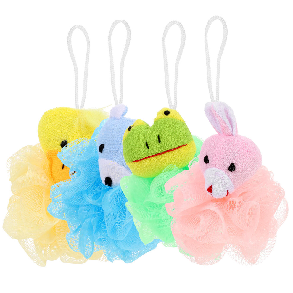 Happyyami 16Pcs Assorted Color Kids Bath Loofahs Soft Mesh Sponge For Shower Use