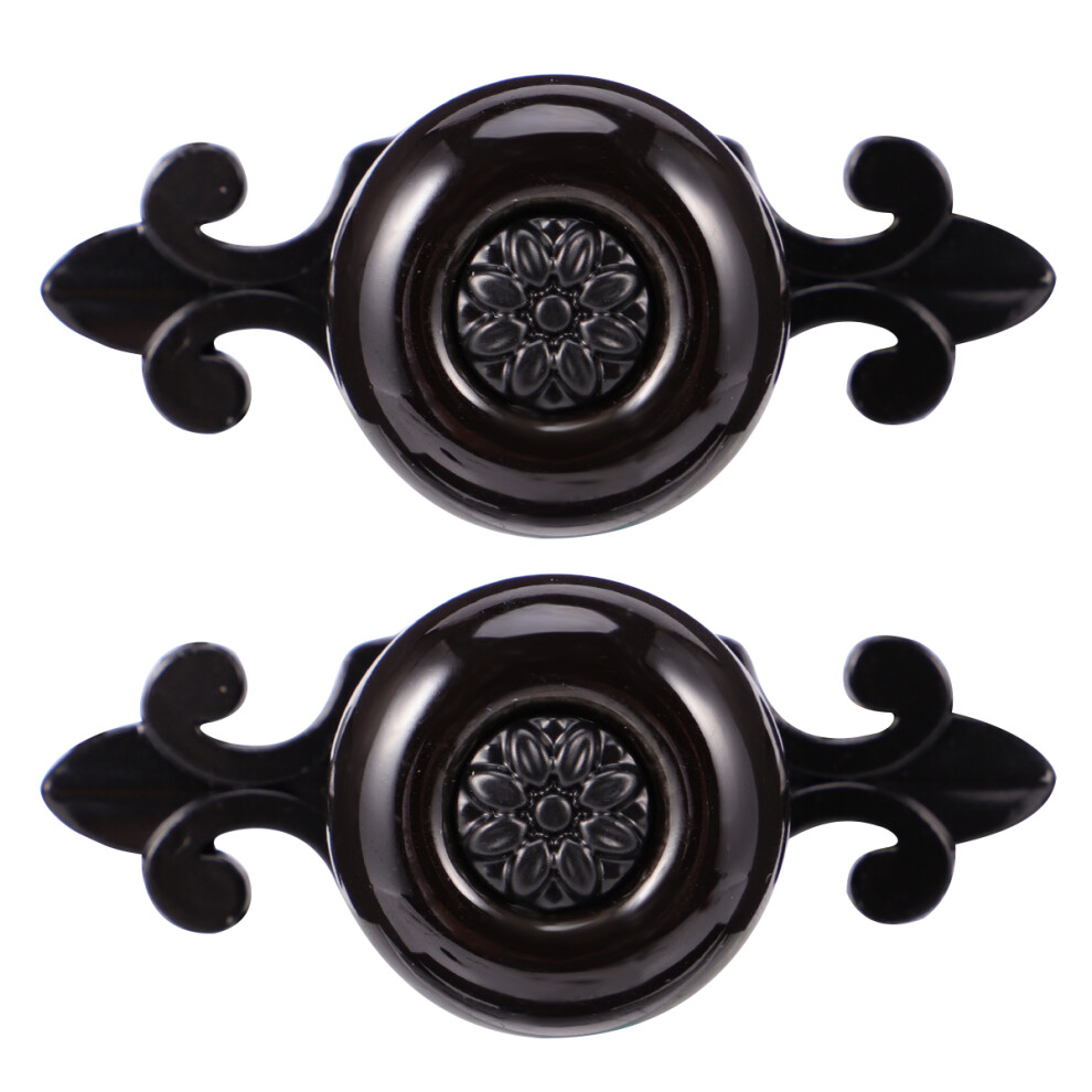 6Pcs Zinc Alloy Black Cabinet Pull Bar Furniture Handle Drawer Knobs 3591495191153