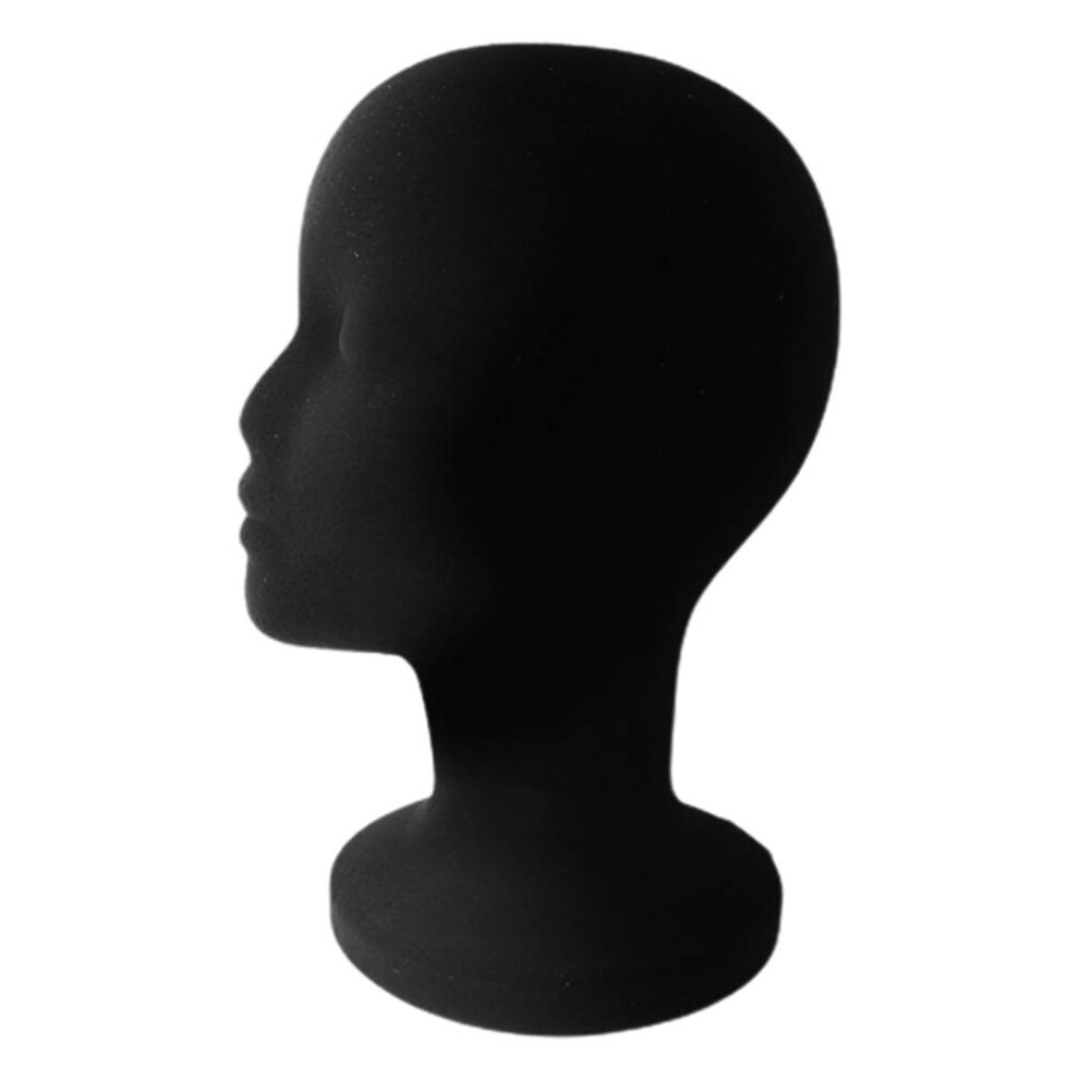 Happyyami Unisex Black 2Pcs Foam Hat Stand Mannequin Head Wig Display Holder