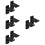 4Pairs ABS Black Bow Stand Wall Mount Adhesive Bow Storage Holder 9