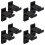 4Pairs ABS Black Bow Stand Wall Mount Adhesive Bow Storage Holder 7
