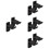 4Pairs ABS Black Bow Stand Wall Mount Adhesive Bow Storage Holder 8