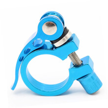 Bike Quick Release Seatpost Clamp 34.9mm Aluminum Alloy Tool Adjustment for Road and Fixed Gear Blue