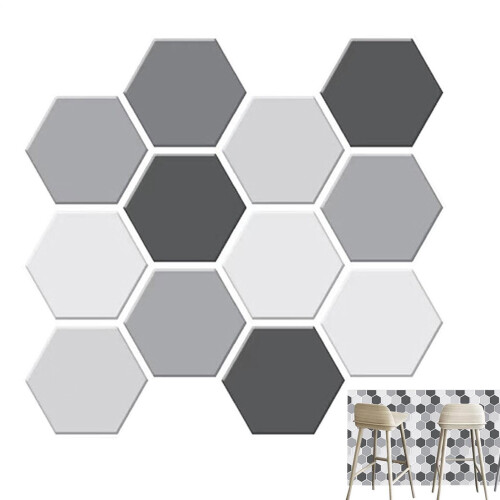 Selfadhesive wall tiles, 10 sheets, 3D vanity, hexagonal, 30 x 29 cm