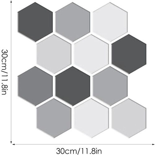 Selfadhesive wall tiles, 10 sheets, 3D vanity, hexagonal, 30 x 29 cm 2