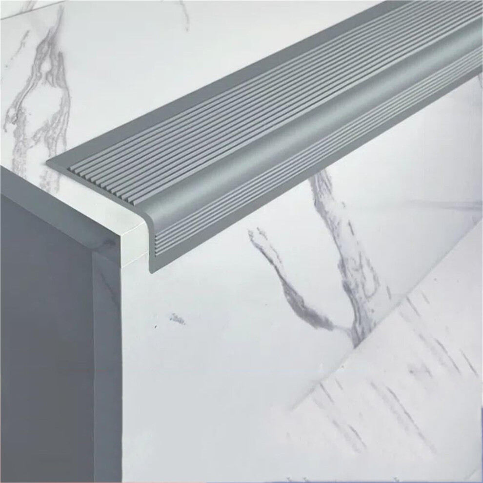 10 Meter Antislip Stair Edge Strips, Selfadhesive Step Protector (, 5M) Gray