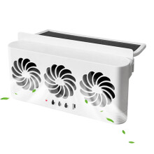 Solar Powered Car Window Fan, ThreeHead Cooling for Summer, Eco Friendly Air Circulation White