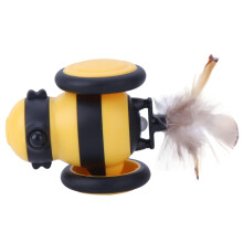 Jouet en plumes de chat pour animal de compagnie, jouet Ă -Jaune