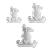 Silicone Mould Sitting Rabbit Resin Mould DIY Castings-3pcs