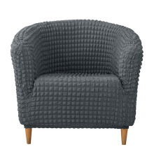 Sofabezug für Esszimmersofa, Seersuckers,-Dunkelgrau