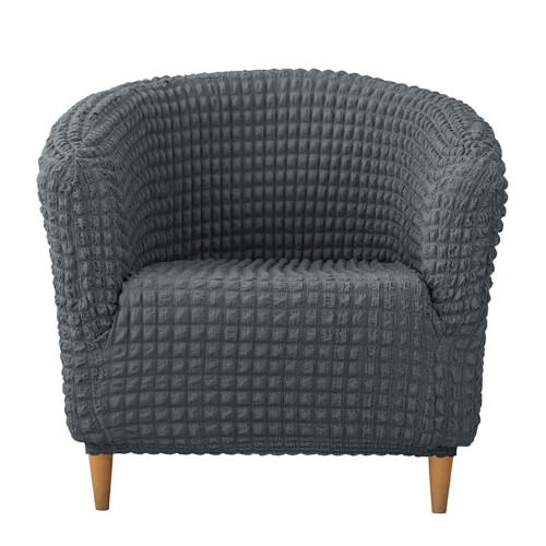 Sofabezug für Esszimmersofa, Seersuckers,-Dunkelgrau