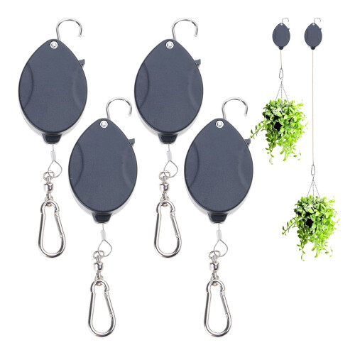 Adjust Hanging Flower Baskets Hook Garden Hangable Flower Roll 1