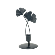 Ginkgos blad kandelaar kandelaar ijzeren kandelaar-Zwart type E