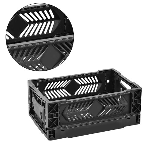 Foldable Storage Basket Wardrobes Organizers Box-Black