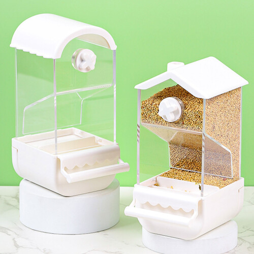 Cage Hangable Bird Feeder Automatic Acrylic Bird-He Xibai 2