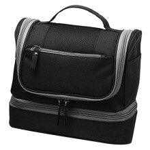Large Waterproof Travel Bag Multi layer Storage Gym Wash-Black