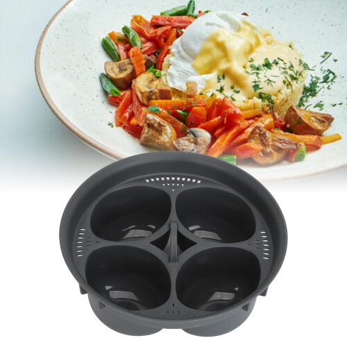 Nonstick 4 Egg Poacher Insert, Even Heat Distribution, Safe PP Material