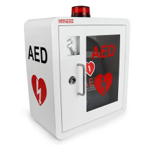 AED Cabinet WallMounted Plastic Cardiac Defibrillator Storage Box With Light And Alarm For Office And Nursing