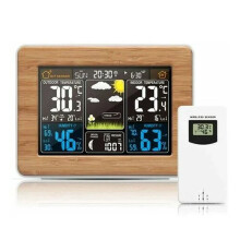 Weerstations met maanfase, digitale thermometer voor thuis met uitbreidbare draadloze buitensensoren, temperatuur en luchtvochtigheid binnen en