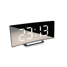 Stylish Oversized LED Digital Clock, Intelligent Light Sensing Auto Dimming Large Font Mirror Alarm Clock for Office Home Decor (White)