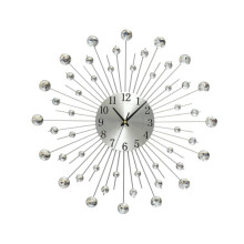 Elegant Timekeeper, Modern Design Handcrafted Metal Clock Silent Movement for Noiseless Environment, Crystal Hijab Scarf Pins Decorative Wall Art for