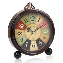 Charming Analog Alarm Clock, Vintage Timepiece with Quiet Environment Non-Ticking Movement, Easy to Read Dial for Every Room (5 Inch, Metal and HD Gla