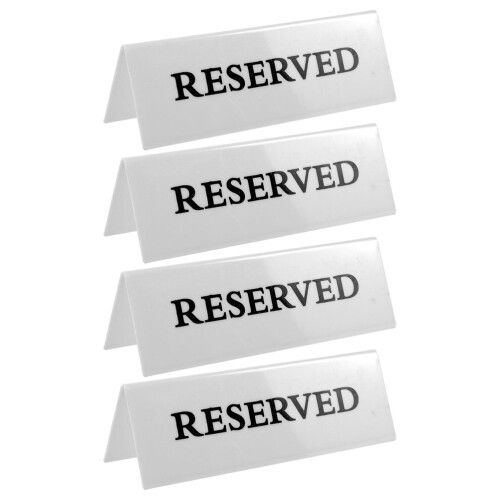 8Pcs White Acrylic Reserved Signs Multipurpose Table Seating Markers 1