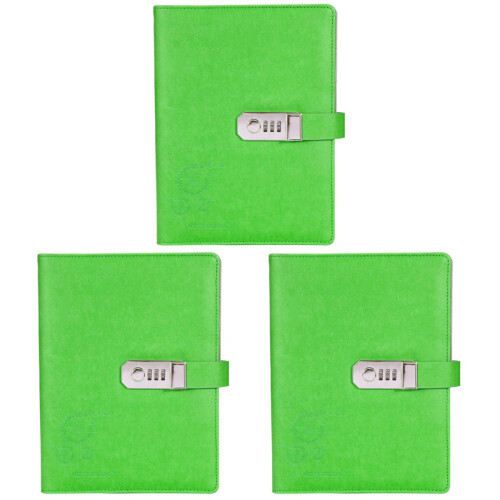 3Stk Notizbuch Light Green Mit Passwort Diary Journal Für Notizen 1