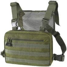 Military Tactical Fashion Chest Rig Bag Adjustable Hip Hop Backpack Removable MOLLE Tool Bag Multifunctional Shoulder Bag Tactical Vest Bag OD