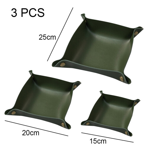 Foldable Portable Design, Practical Storage Tool For EDC Essentials, Artificial Leather, Easy To Carry, Quality Guarantee, Stylish Small Tray 1