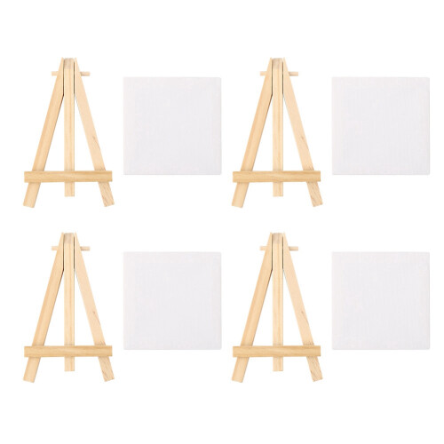 Sturdy Pinewood Mini Easels, Display Paintings Matted Artwork