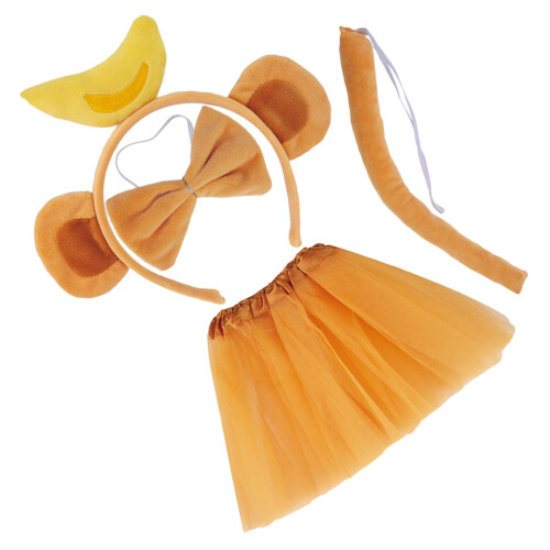 4 Cosplay Mono Orejas Marrón Falda 2