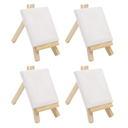 Sturdy Pinewood Mini Easels, Display Paintings Matted Artwork 2