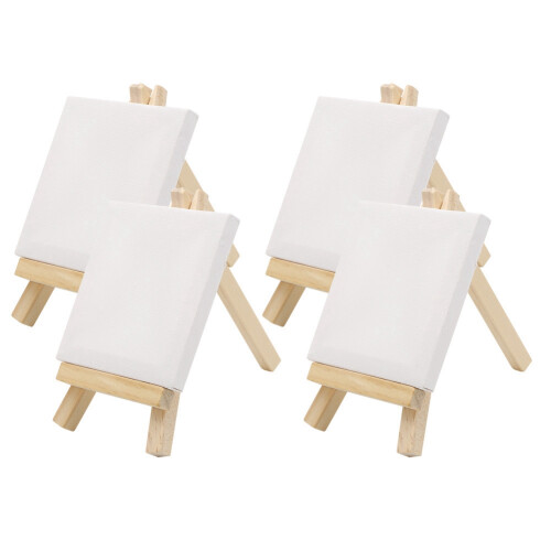 Sturdy Pinewood Mini Easels, Display Paintings Matted Artwork 1