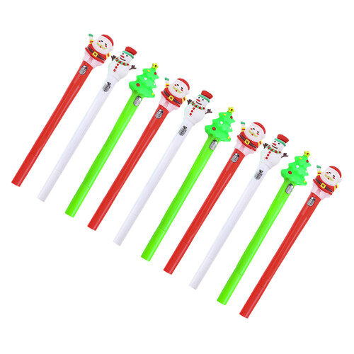 20Pcs Plastic Gel Pens Cute Christmas Pens for Students Note Taking