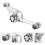 2Pièces Accessoire Support Aluminium Argenté Antirouille 10