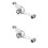2Pièces Accessoire Support Aluminium Argenté Antirouille 5