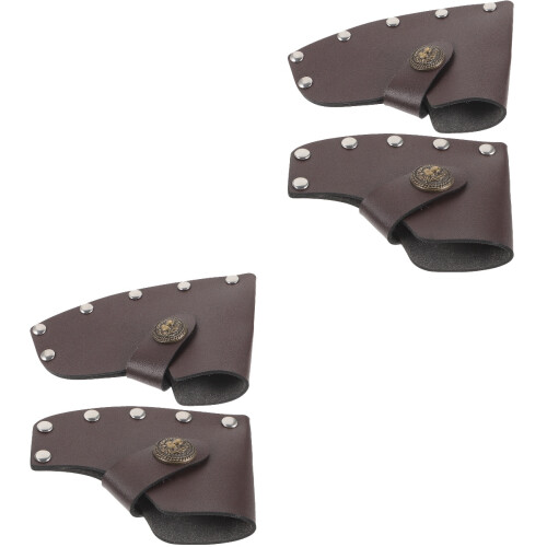 4Pièces Protection Hache Cuir Colorée Manche Sécurisé Camping 2