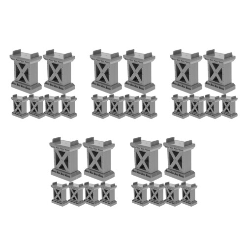 30Pièces Socles Pont Bois Gris Pour Circuit Train Stable 1