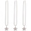 3Pièces Pendentifs Décoratifs Argent Étoile Pour 4