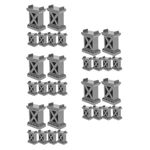 30Pièces Socles Pont Bois Gris Pour Circuit Train Stable 2