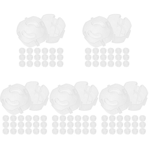 100Pcs Transparent Socket Outlet Protectors for Child Safety 1