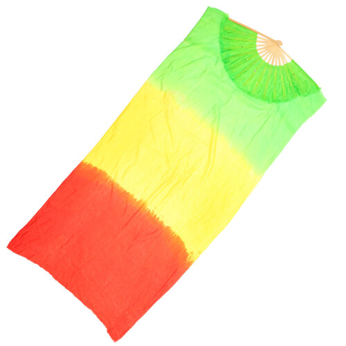 2Pcs Folding Silk Fan for Dance Multi Color Long Fan for Belly Dance