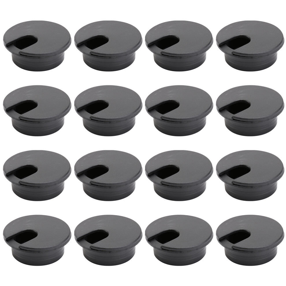 60Pcs Black Desk Cord Management Wire Hole Covers Plastic Grommet Set 3584220258313