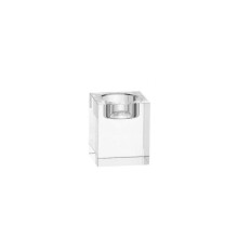 3Pcs Transparent Crystal Candle Holders Elegant Cube Tealight Display