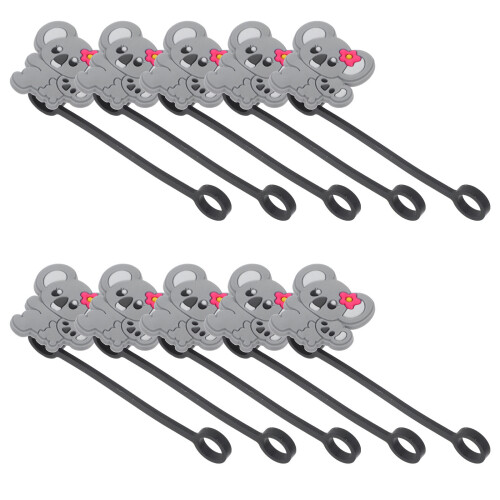 50Pcs Grey Silicone Straw Covers Caps Reusable Straw Tips Protectors