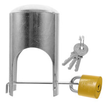 4Sets Iron Faucet Lock Outdoor Anti-Theft Protection Cover Silver