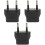 3Pcs Compact Black Copper European Adapter Multi-Use Travel Accessory 5